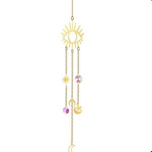 Crystal Suncatcher Gold Metal Celestial-Themed